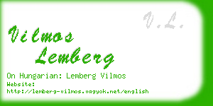 vilmos lemberg business card